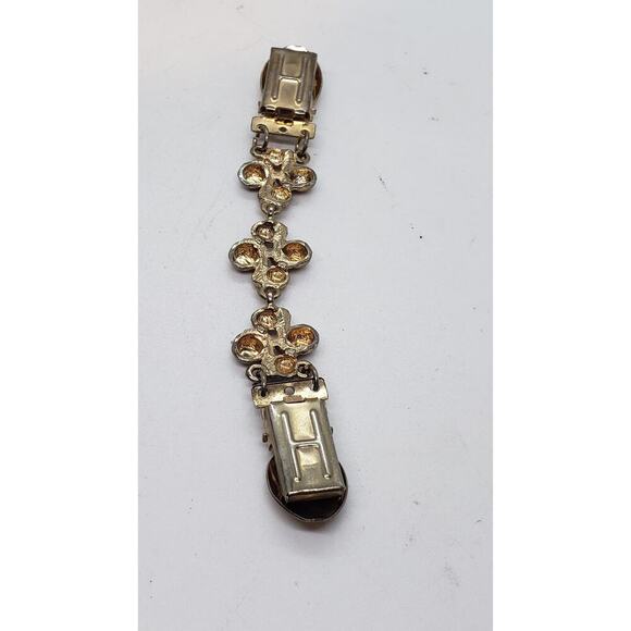 Vintage Gold Tone Sweater Dress Clip Chain Textured Ball 50s Resize Shirts Tops - Picture 7 of 8